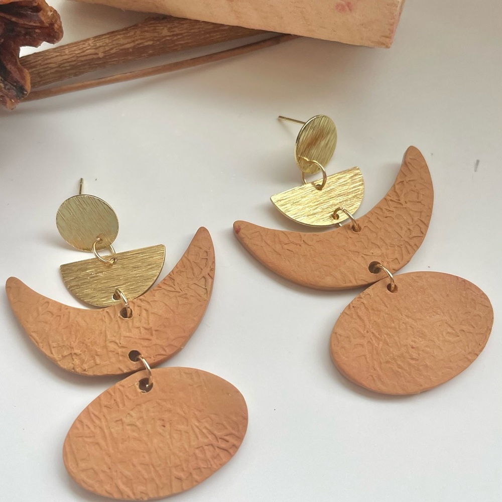 Handmade Boho Geometric Shape Clay Earrings